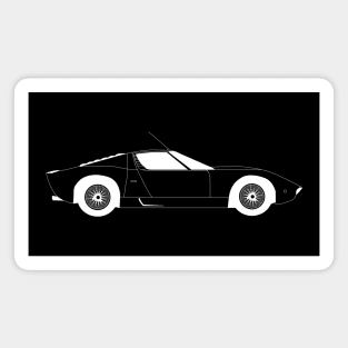 Lambo Miura White Outline Magnet